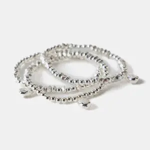 Mint Velvet Silver Tone Friendship Bracelet Set